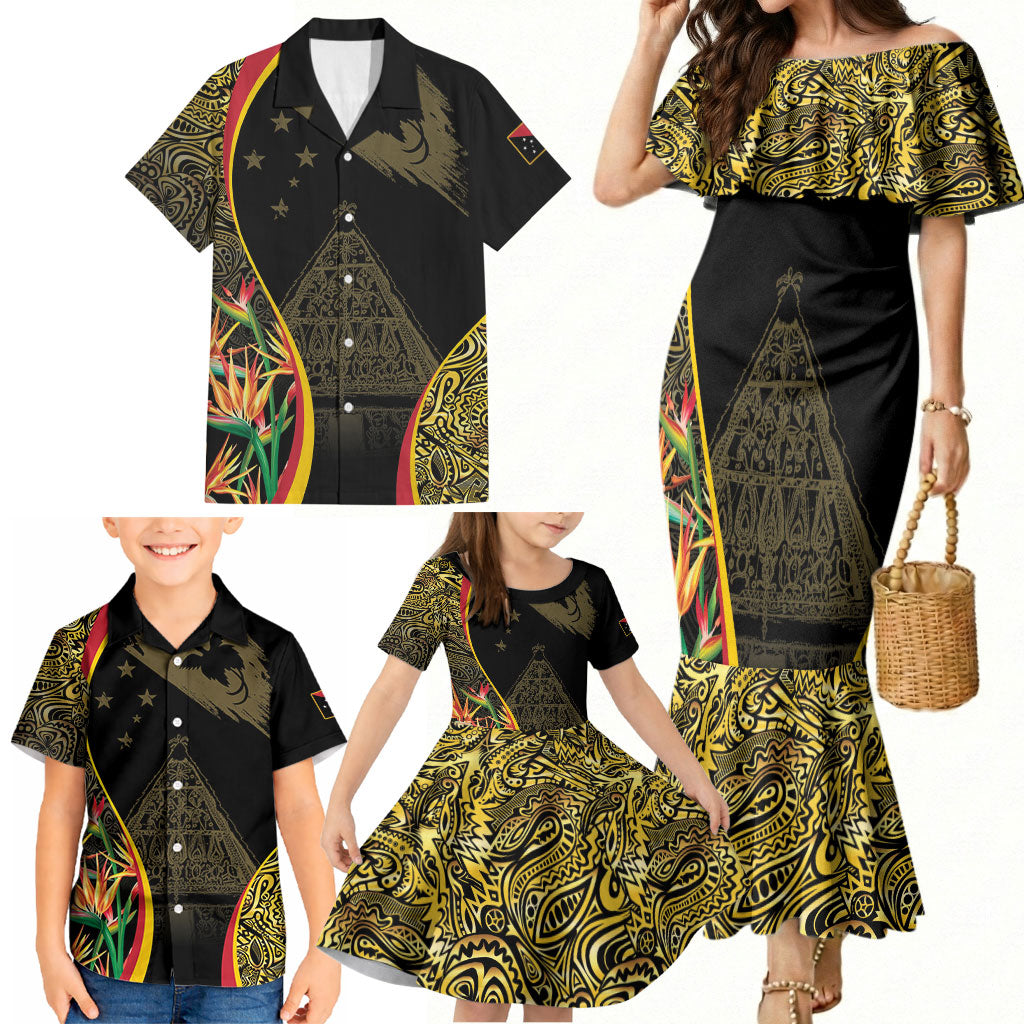Papua New Guinea Hapi De Bilong Indipendens Family Matching Mermaid Dress and Hawaiian Shirt Special Style