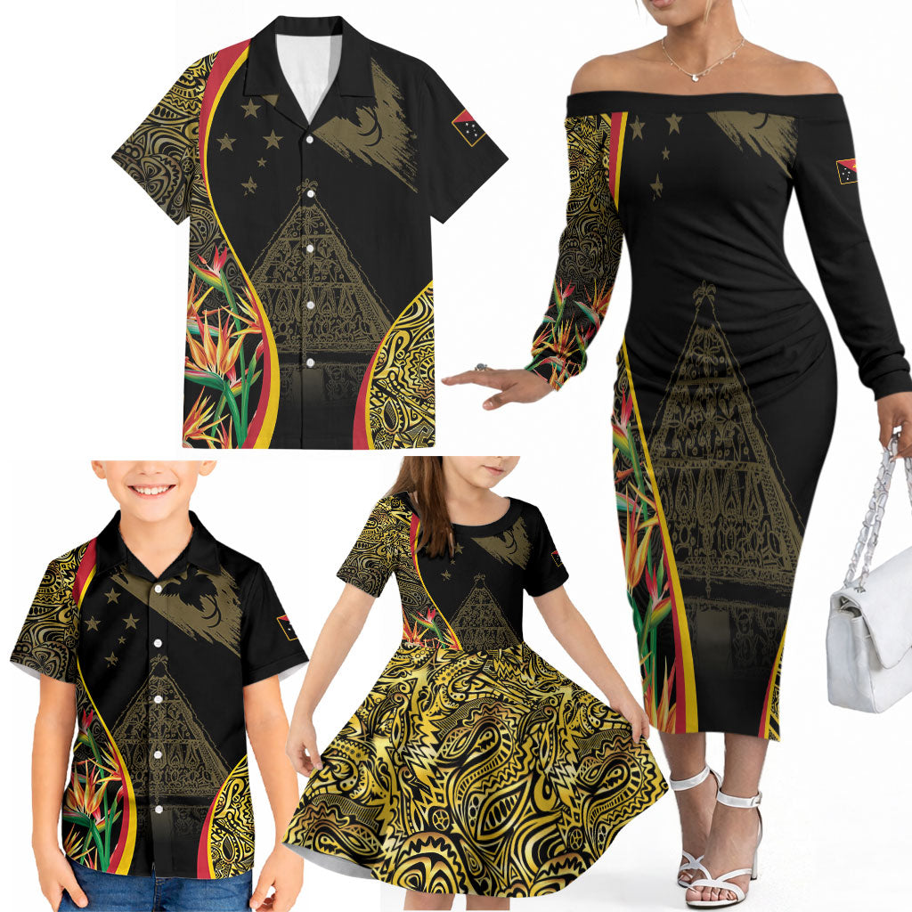 Papua New Guinea Hapi De Bilong Indipendens Family Matching Off The Shoulder Long Sleeve Dress and Hawaiian Shirt Special Style