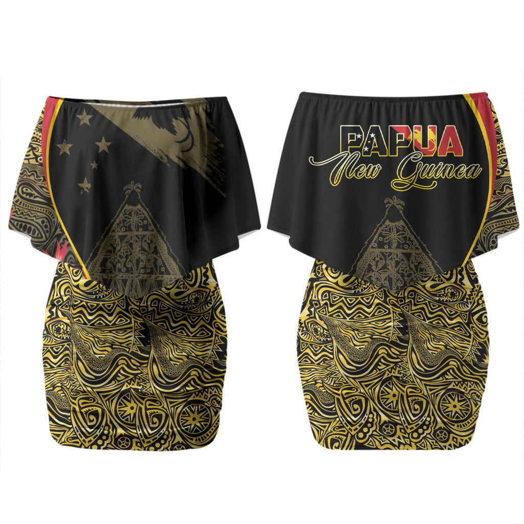 Papua New Guinea Hapi De Bilong Indipendens Family Matching Off Shoulder Short Dress and Hawaiian Shirt Special Style