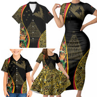 Papua New Guinea Hapi De Bilong Indipendens Family Matching Short Sleeve Bodycon Dress and Hawaiian Shirt Special Style