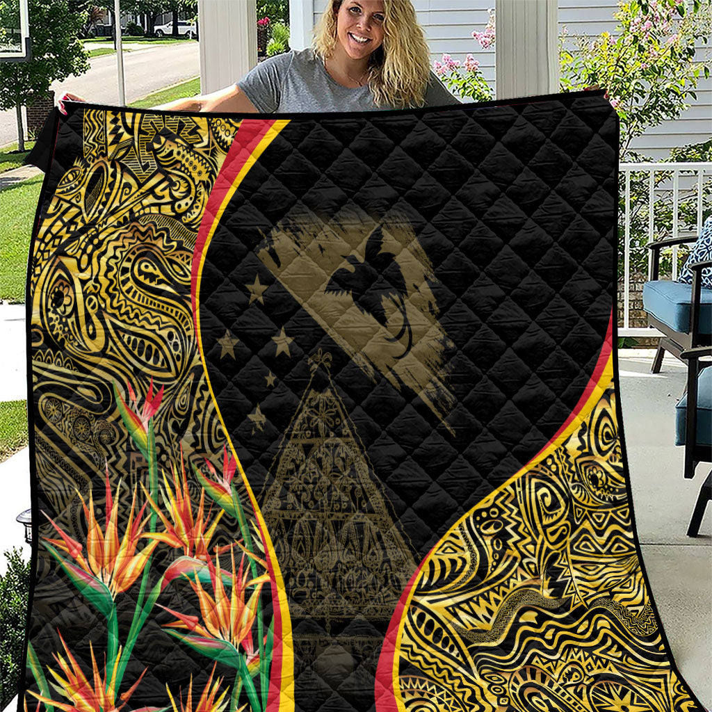 Papua New Guinea Hapi De Bilong Indipendens Quilt Special Style LT05 Black - Polynesian Pride