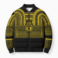 Philippines Filipinos Bomber Puffer Jacket Igorot Tribal Pattern Black