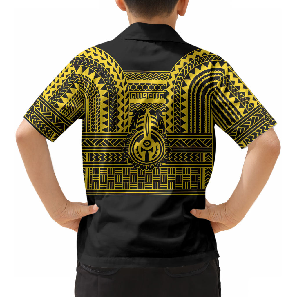 Philippines Filipinos Kid Hawaiian Shirt Igorot Tribal Pattern Black