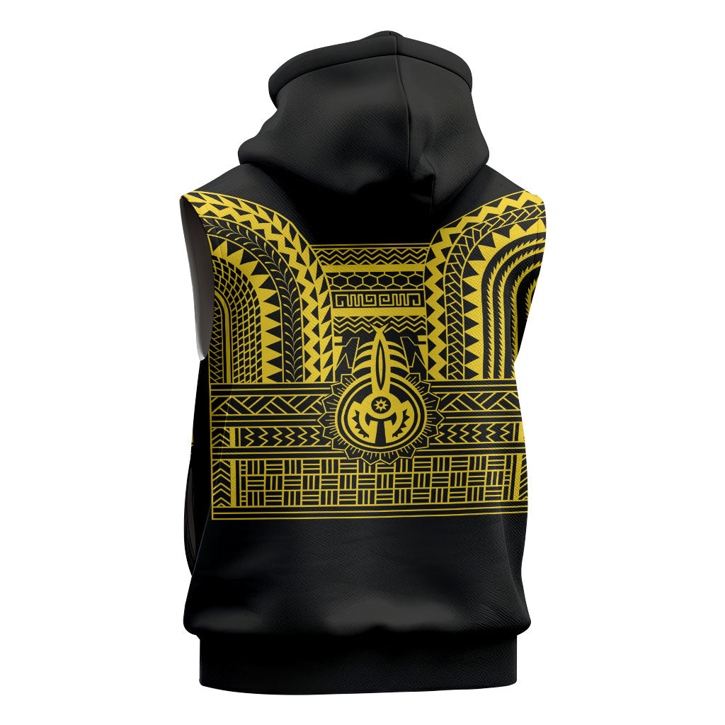 Philippines Filipinos Sleeveless Hoodie Igorot Tribal Pattern Black