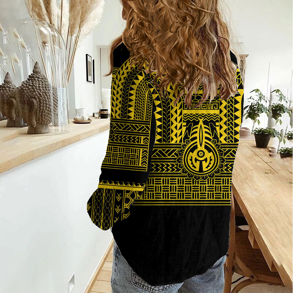 Philippines Filipinos Women Casual Shirt Igorot Tribal Pattern Black