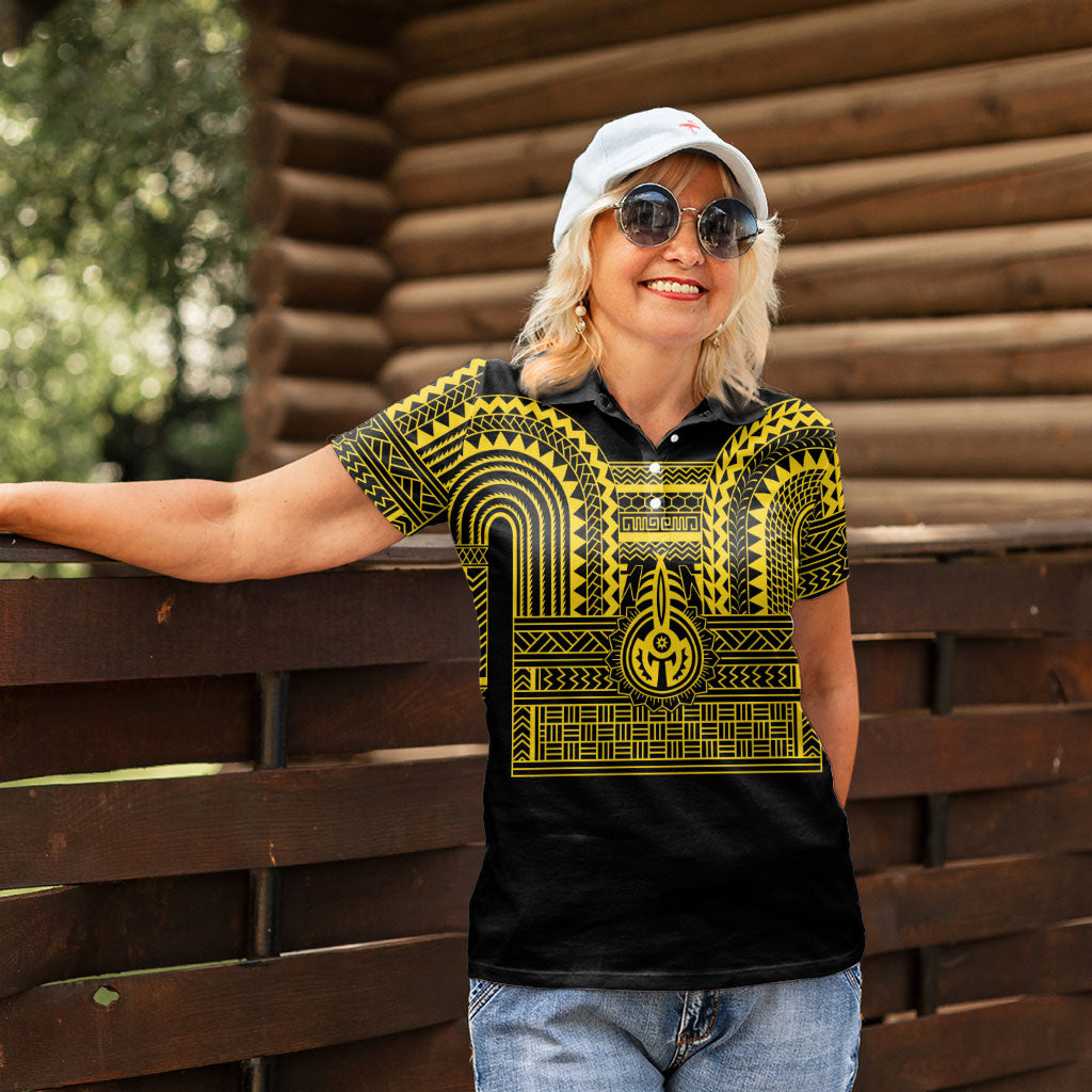 Philippines Filipinos Women Polo Shirt Igorot Tribal Pattern Black