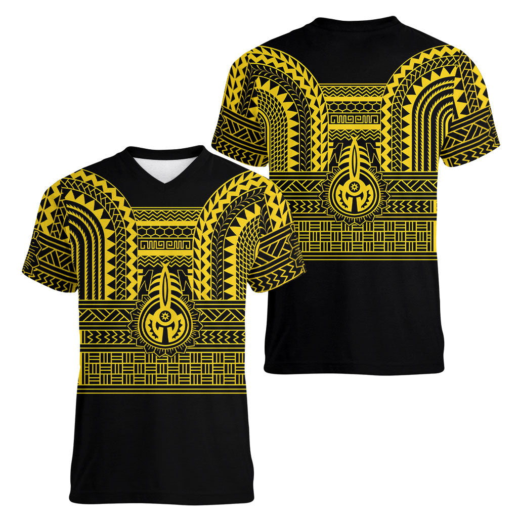 Philippines Filipinos Women V-Neck T-Shirt Igorot Tribal Pattern Black