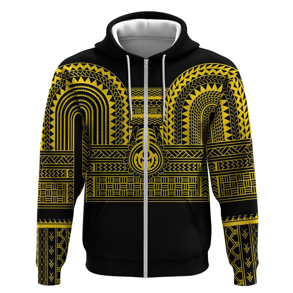 Philippines Filipinos Zip Hoodie Igorot Tribal Pattern Black LT05 Zip Hoodie Black - Polynesian Pride