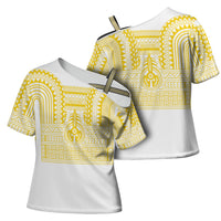 Philippines Filipinos Cross Shoulder Shirt Igorot Tribal Pattern White