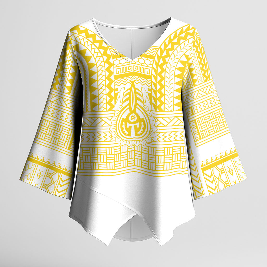 Philippines Filipinos Kimono Sleeve Blouse Igorot Tribal Pattern White