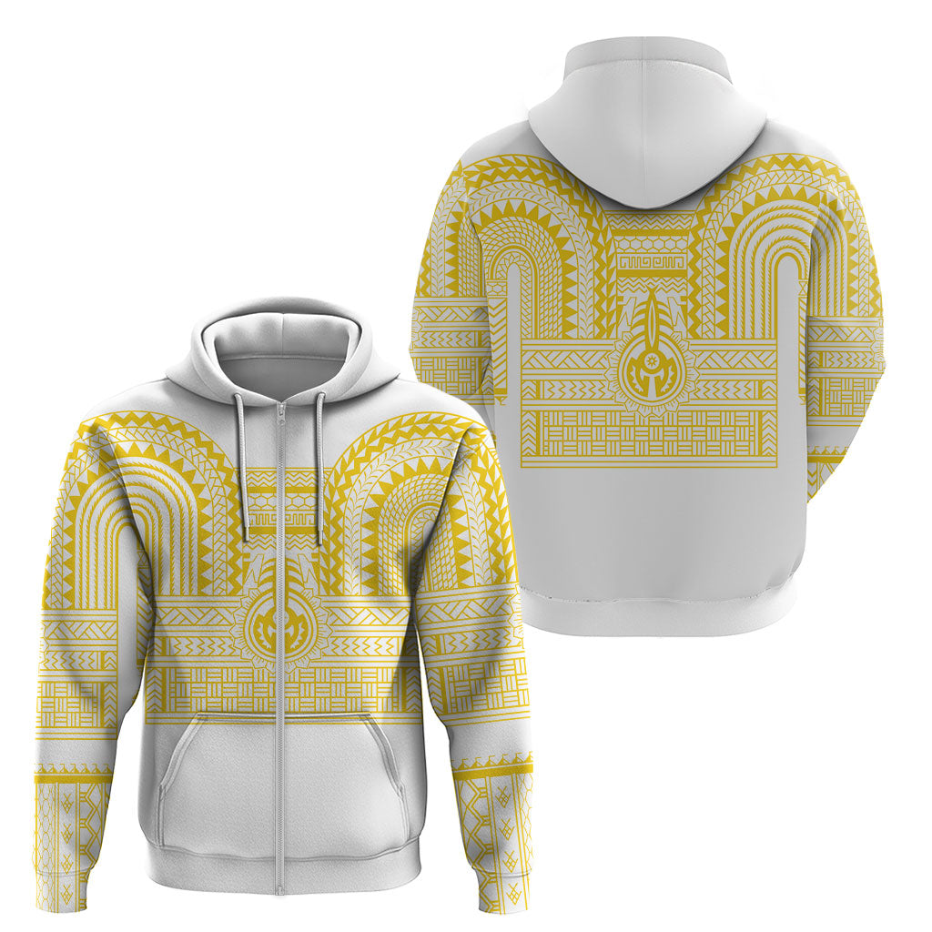 Philippines Filipinos Zip Hoodie Igorot Tribal Pattern White
