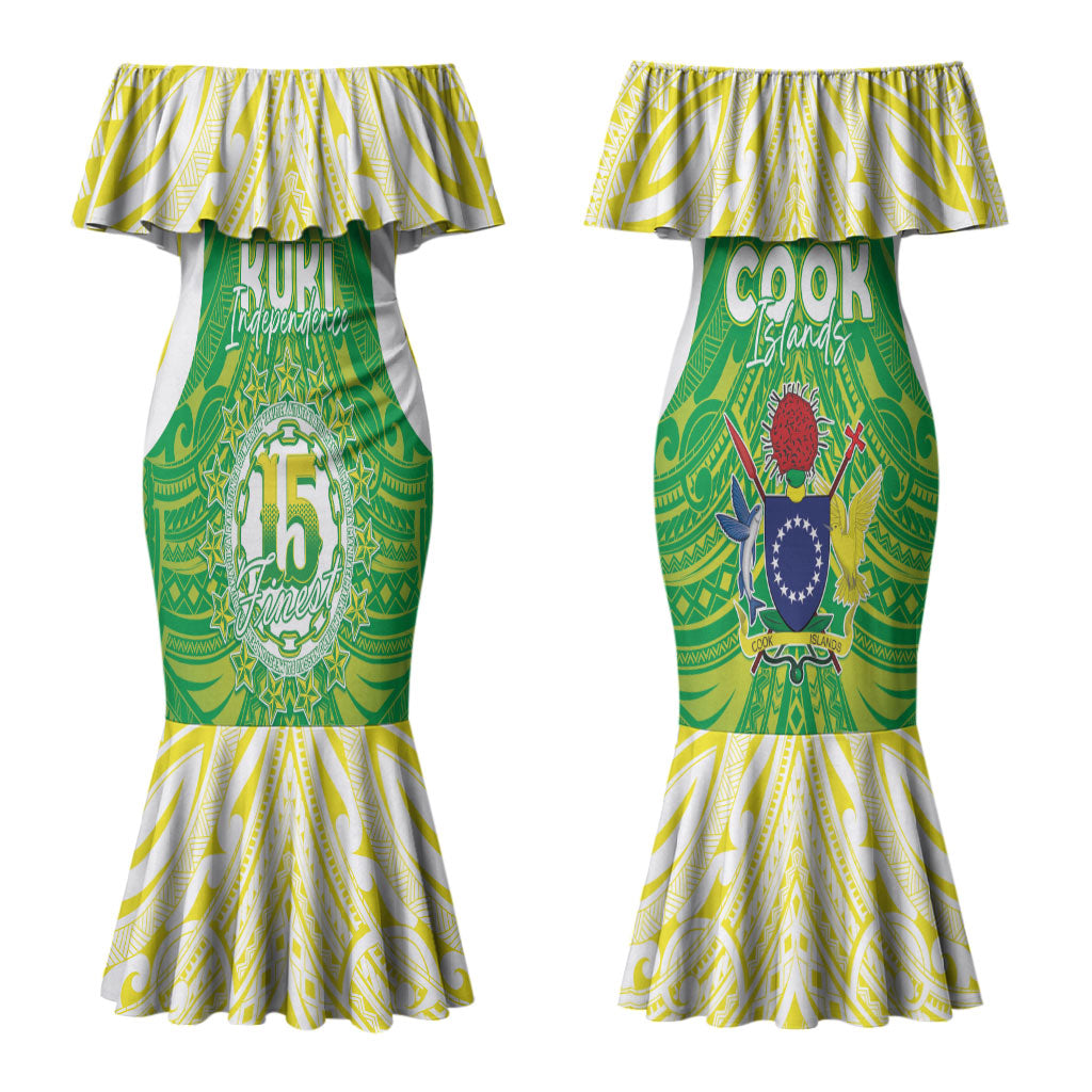 Kuki Independence 2026 Couples Matching Mermaid Dress and Hawaiian Shirt Cook Islands 15 Finest Green Version