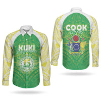 Kuki Independence 2026 Couples Matching Puletasi and Long Sleeve Button Shirt Cook Islands 15 Finest Green Version