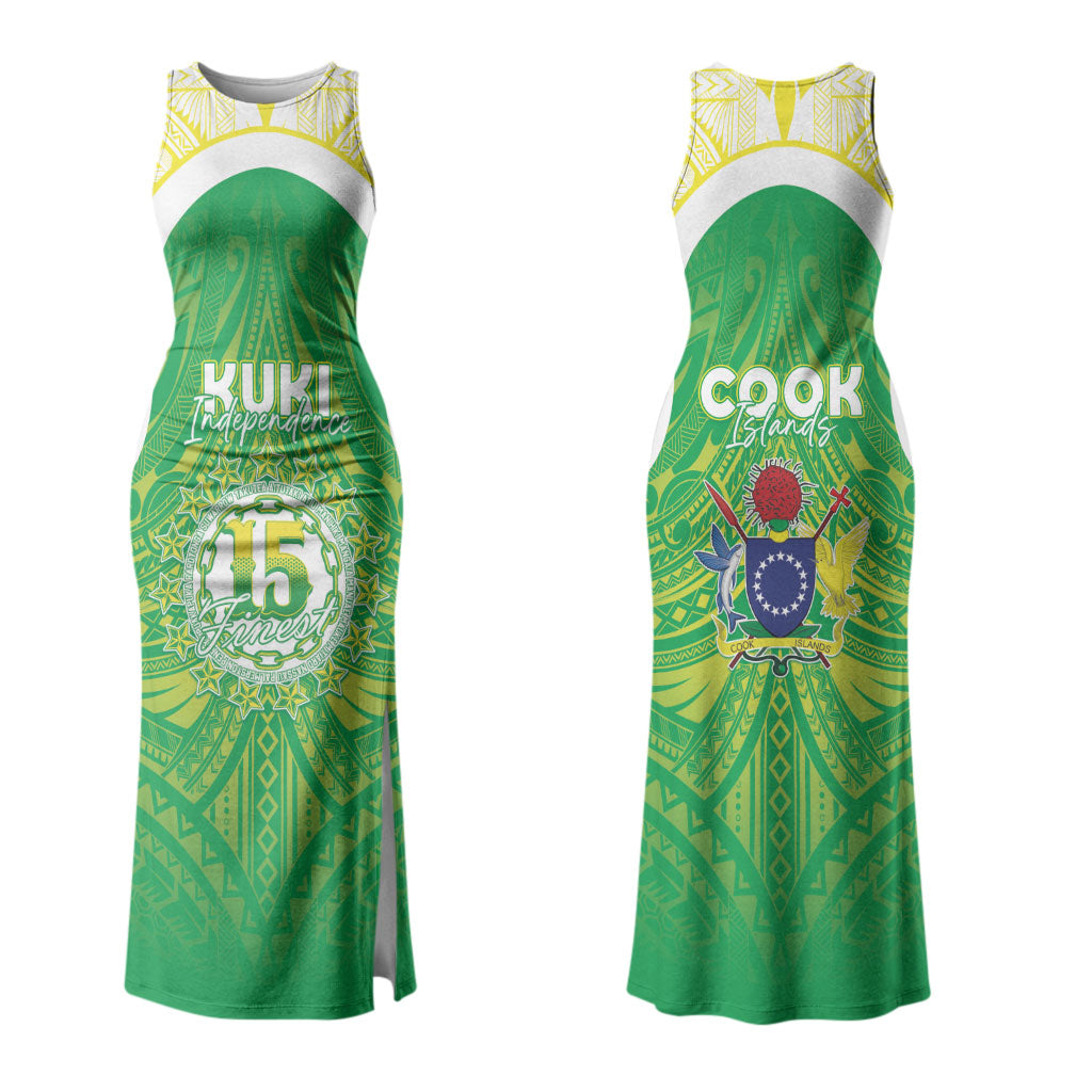 Kuki Independence 2026 Family Matching Tank Maxi Dress and Hawaiian Shirt Cook Islands 15 Finest Green Version