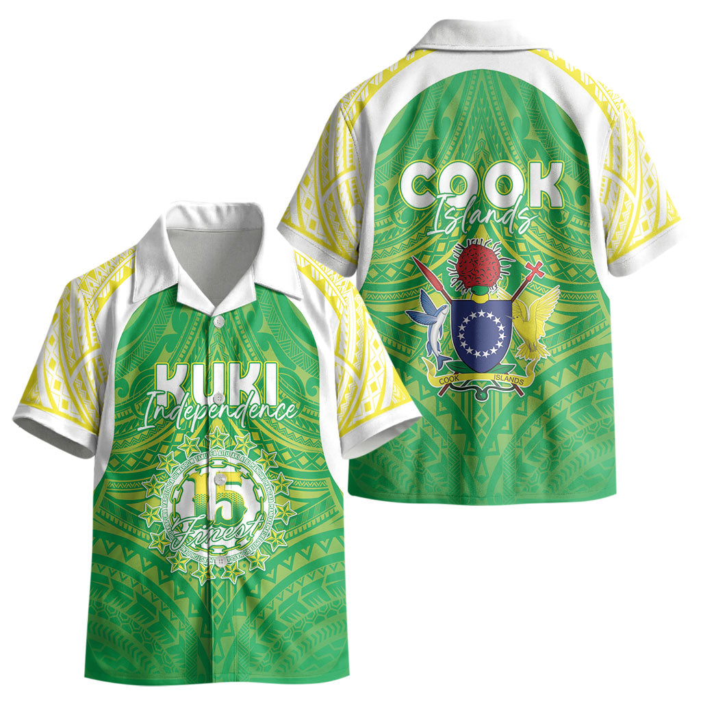 Kuki Independence 2026 Kid Hawaiian Shirt Cook Islands 15 Finest Green Version