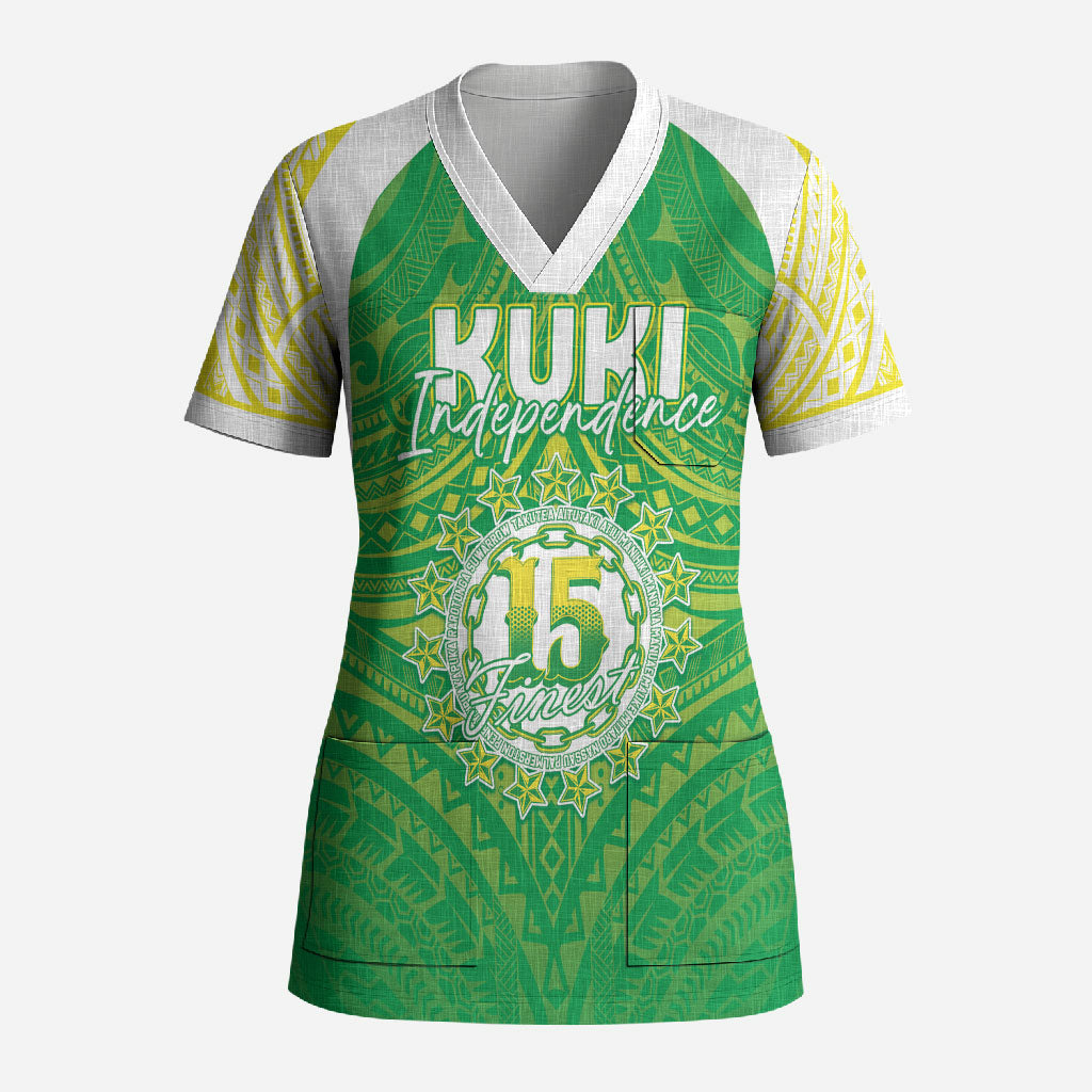 Kuki Independence 2026 Scrub Top Cook Islands 15 Finest Green Version