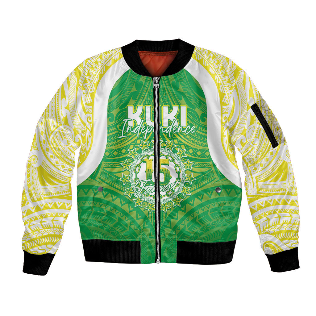 Kuki Independence 2026 Sleeve Zip Bomber Jacket Cook Islands 15 Finest Green Version