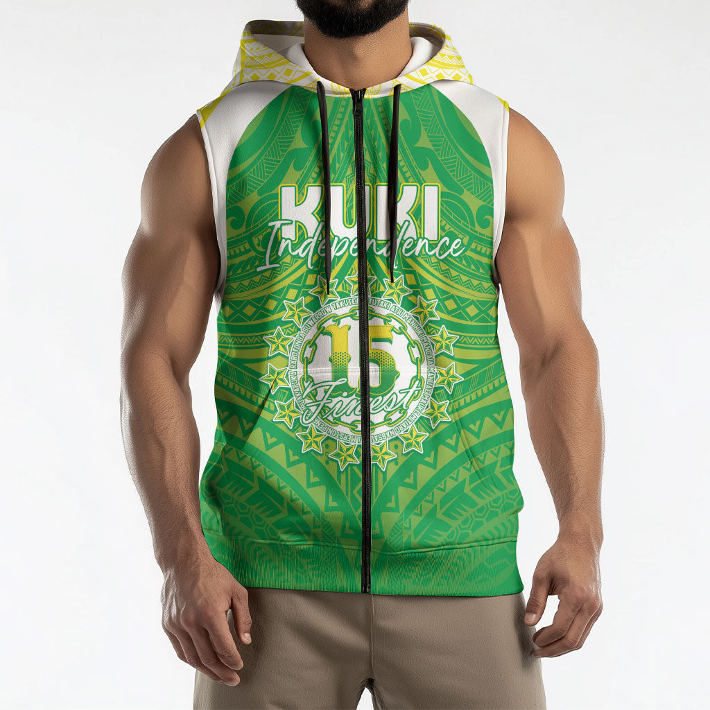 Kuki Independence 2026 Sleeveless Zip Hoodie Cook Islands 15 Finest Green Version