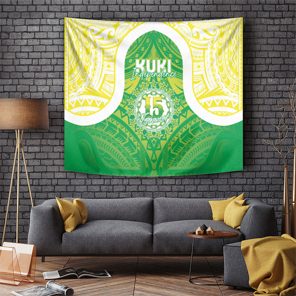 Kuki Independence 2026 Tapestry Cook Islands 15 Finest Green Version