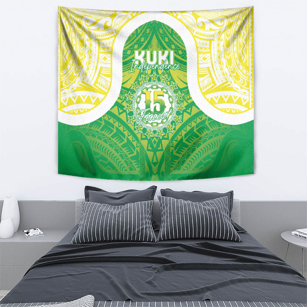 Kuki Independence 2026 Tapestry Cook Islands 15 Finest Green Version