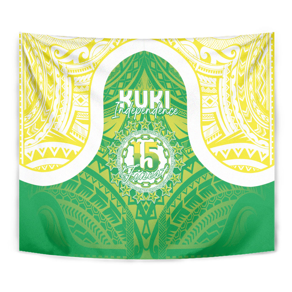 Kuki Independence 2026 Tapestry Cook Islands 15 Finest Green Version