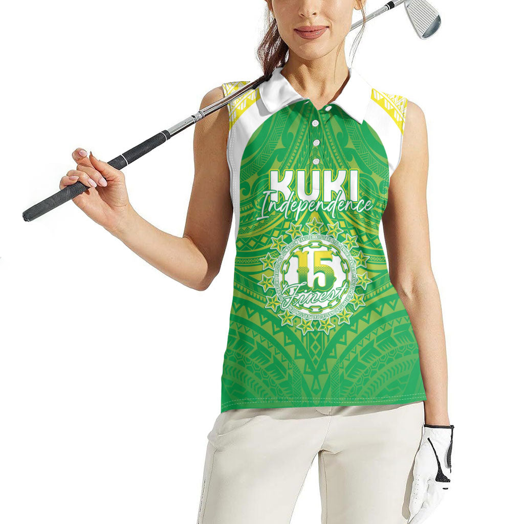 Kuki Independence 2026 Women Sleeveless Polo Shirt Cook Islands 15 Finest Green Version