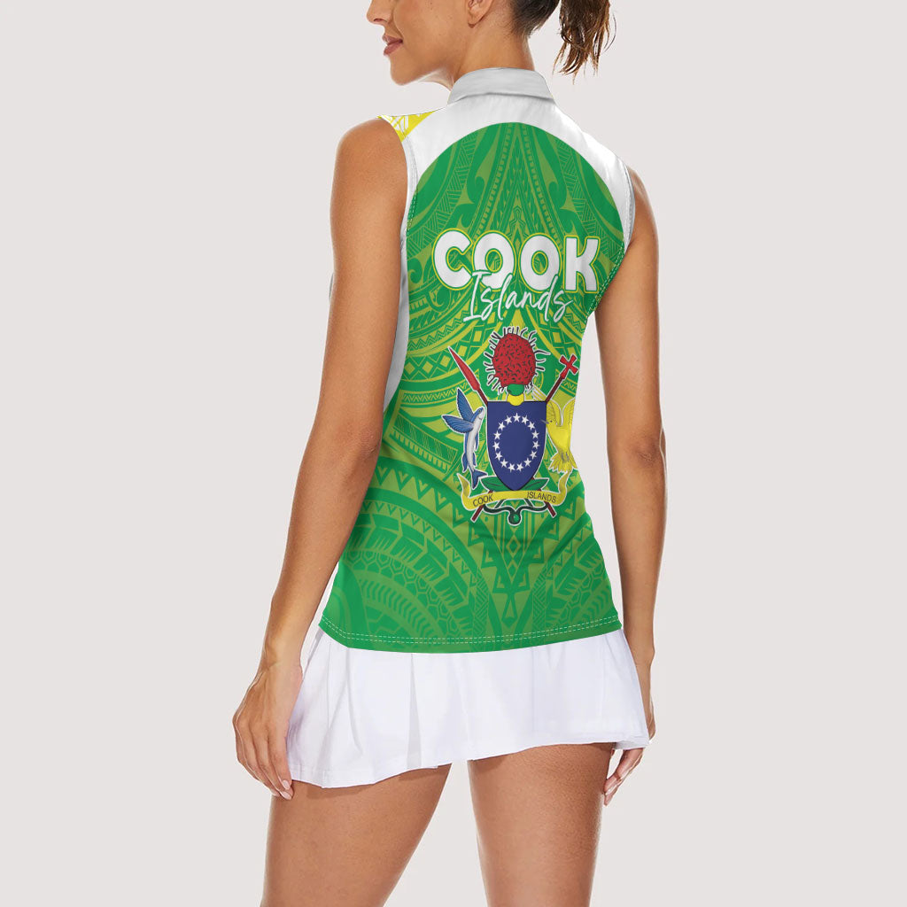 Kuki Independence 2026 Women Sleeveless Polo Shirt Cook Islands 15 Finest Green Version