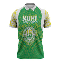 Kuki Independence 2026 Zipper Polo Shirt Cook Islands 15 Finest Green Version