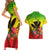 Personalized Hawaii Couples Matching Short Sleeve Bodycon Dress and Hawaiian Shirt Kakau Kanaka Maoli With Hibiscus Flowers LT05 - Polynesian Pride