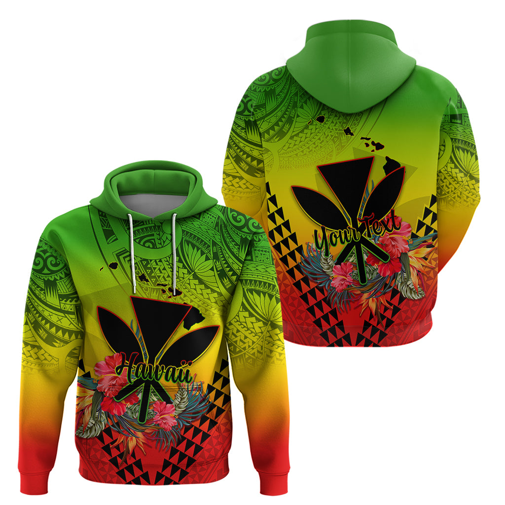 Personalized Hawaii Hoodie Kakau Kanaka Maoli With Hibiscus Flowers LT05 - Polynesian Pride