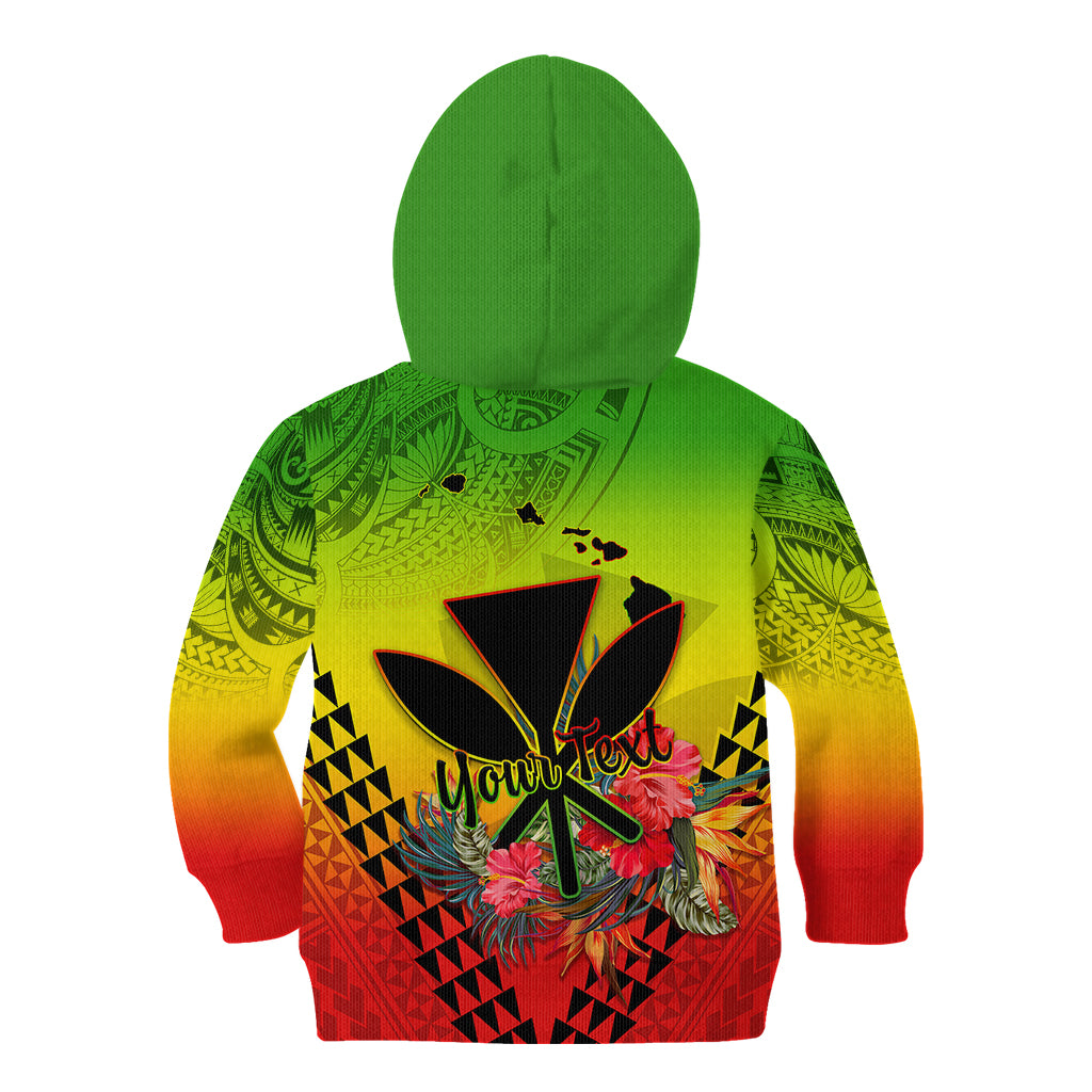Personalized Hawaii Kid Hoodie Kakau Kanaka Maoli With Hibiscus Flowers LT05 - Polynesian Pride