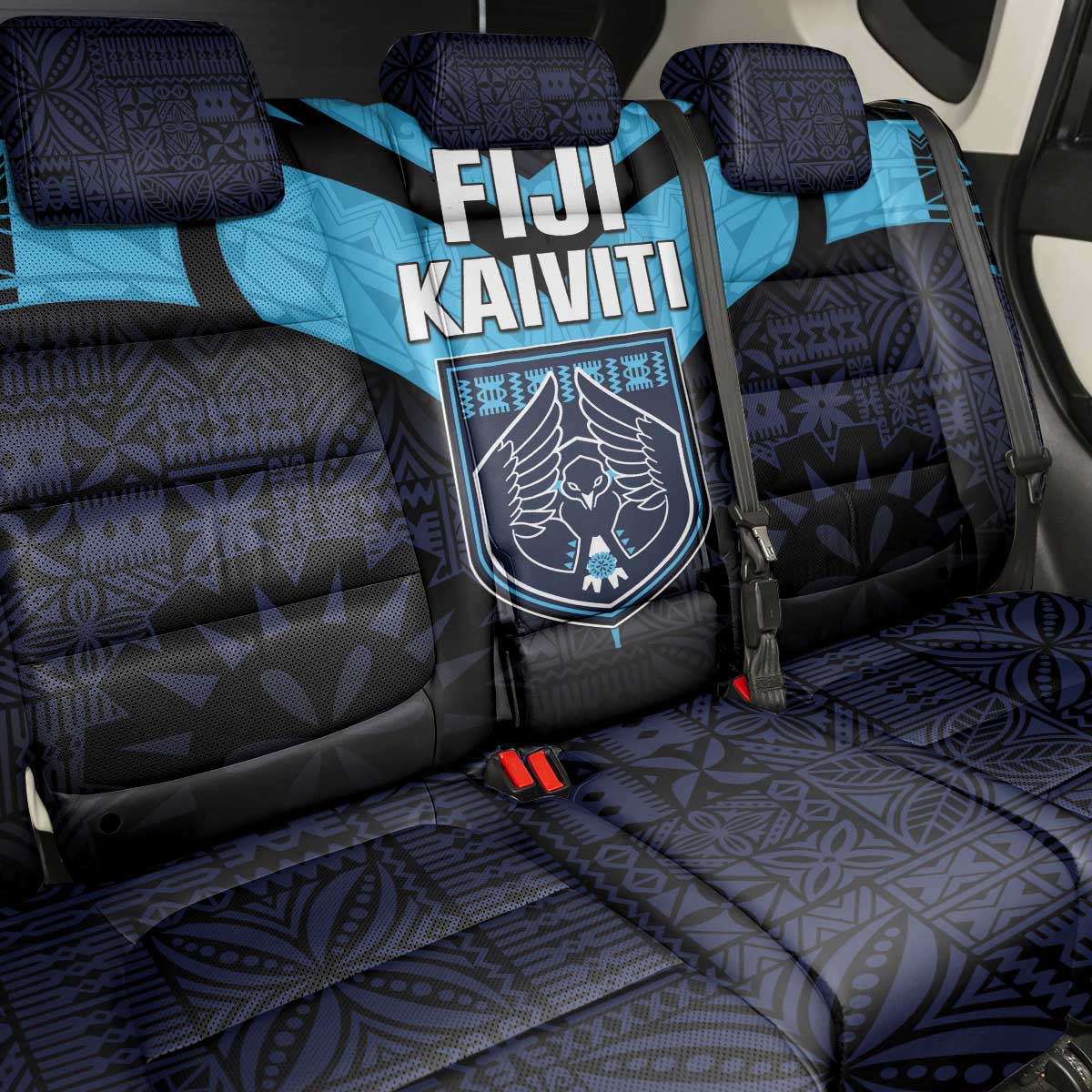 Fiji Kaiviti Rugby Back Car Seat Cover Fiji Tapa Pattern