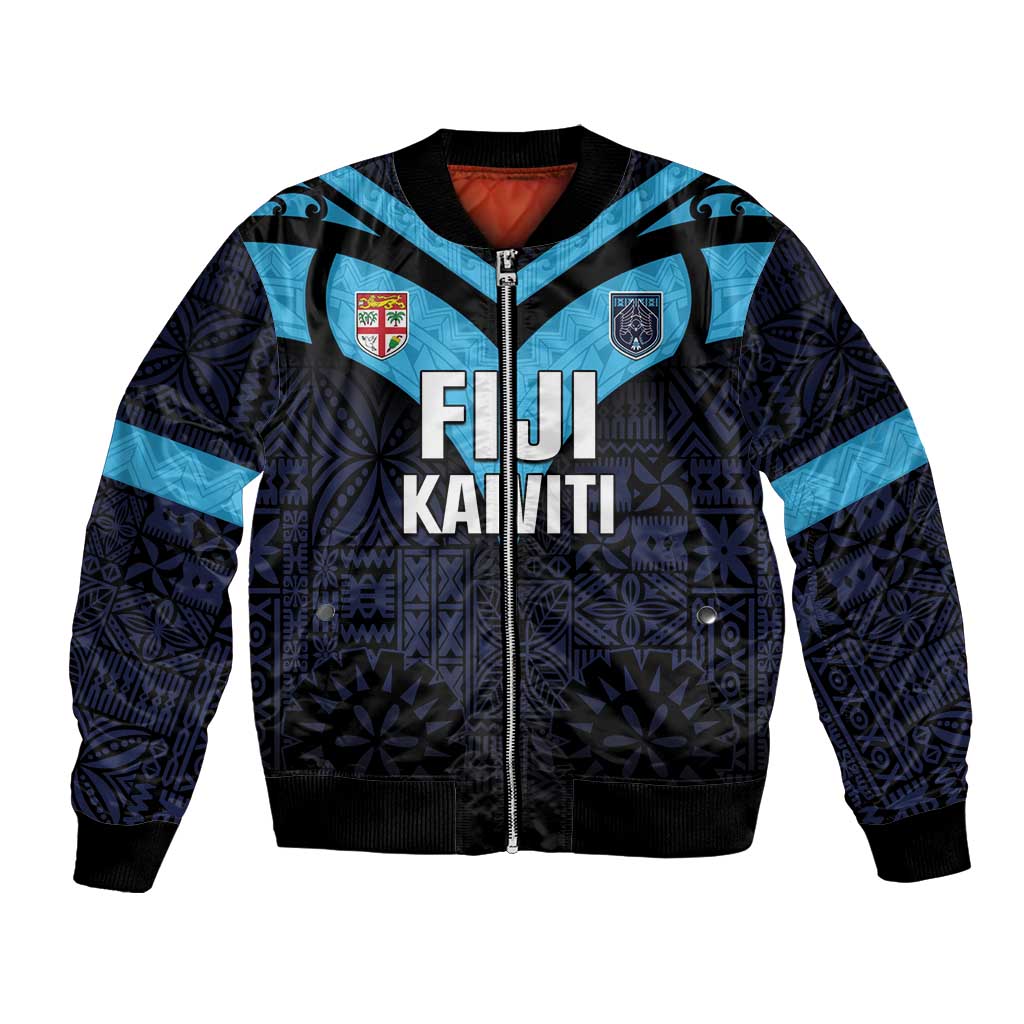 Custom Fiji Kaiviti Rugby Bomber Jacket Fiji Tapa Pattern