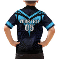 Custom Fiji Kaiviti Rugby Family Matching Mermaid Dress and Hawaiian Shirt Fiji Tapa Pattern LT05 - Polynesian Pride