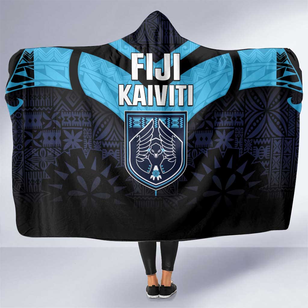 Fiji Kaiviti Rugby Hooded Blanket Fiji Tapa Pattern