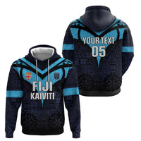 Custom Fiji Kaiviti Rugby Hoodie Fiji Tapa Pattern