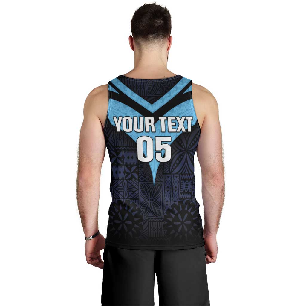 Custom Fiji Kaiviti Rugby Men Tank Top Fiji Tapa Pattern