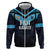 Custom Fiji Kaiviti Rugby Zip Hoodie Fiji Tapa Pattern