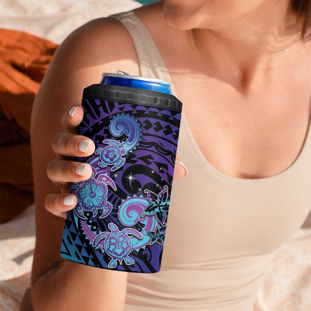 Hawaii Makahiki Turtle Can Cooler Tumbler Spiral Polynesian Tattoo