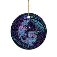 Hawaii Makahiki Turtle Ceramic Ornament Spiral Polynesian Tattoo