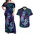 Hawaii Makahiki Turtle Couples Matching Off Shoulder Maxi Dress and Hawaiian Shirt Spiral Polynesian Tattoo