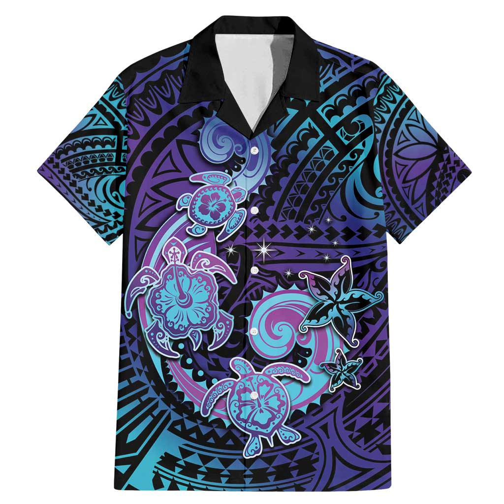 Hawaii Makahiki Turtle Family Matching Mermaid Dress and Hawaiian Shirt Spiral Polynesian Tattoo