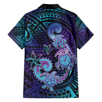 Hawaii Makahiki Turtle Family Matching Off Shoulder Maxi Dress and Hawaiian Shirt Spiral Polynesian Tattoo LT05 - Polynesian Pride