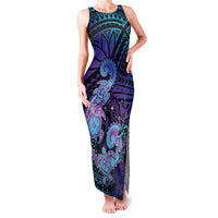 Hawaii Makahiki Turtle Family Matching Tank Maxi Dress and Hawaiian Shirt Spiral Polynesian Tattoo