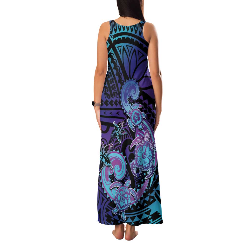 Hawaii Makahiki Turtle Family Matching Tank Maxi Dress and Hawaiian Shirt Spiral Polynesian Tattoo