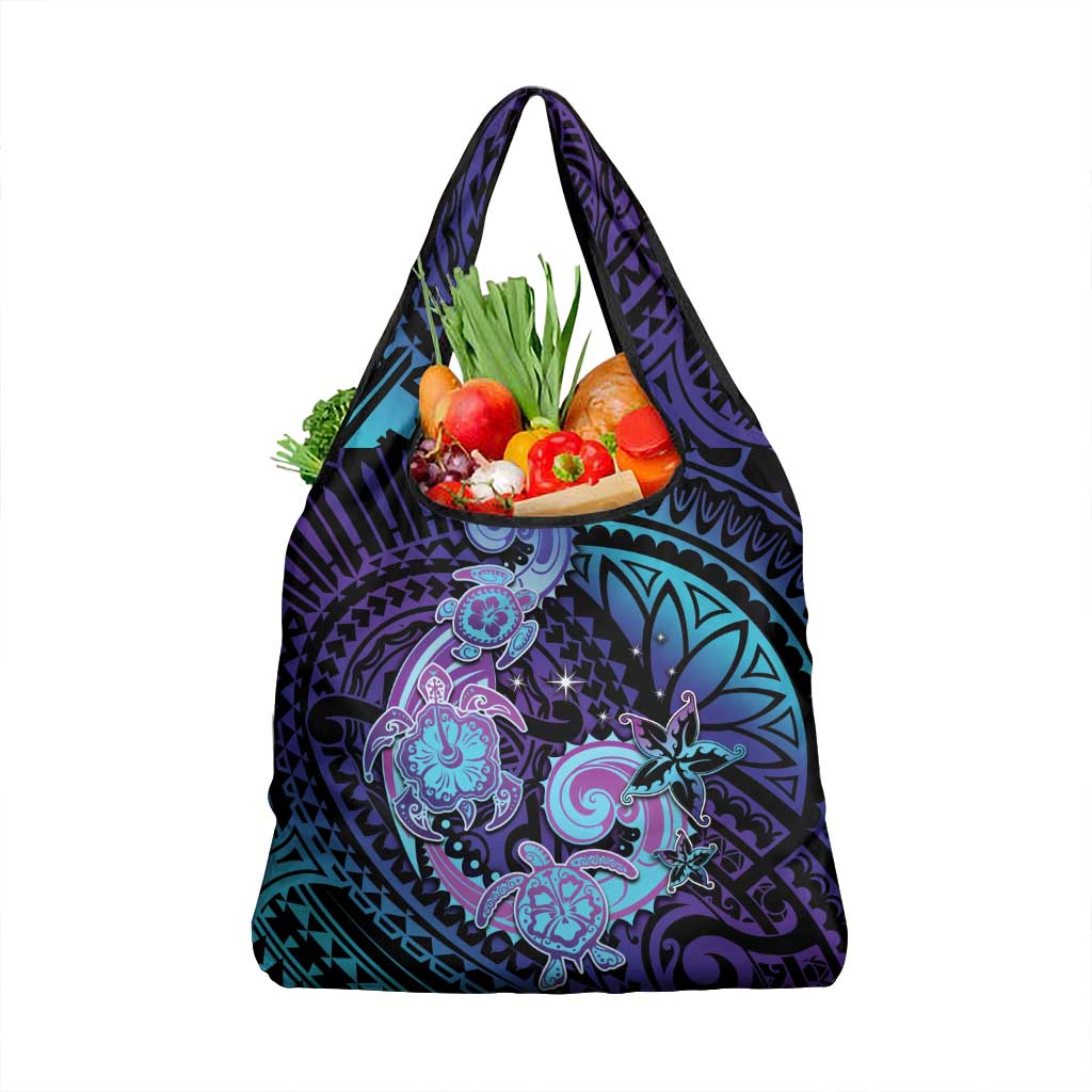 Hawaii Makahiki Turtle Grocery Bag Spiral Polynesian Tattoo