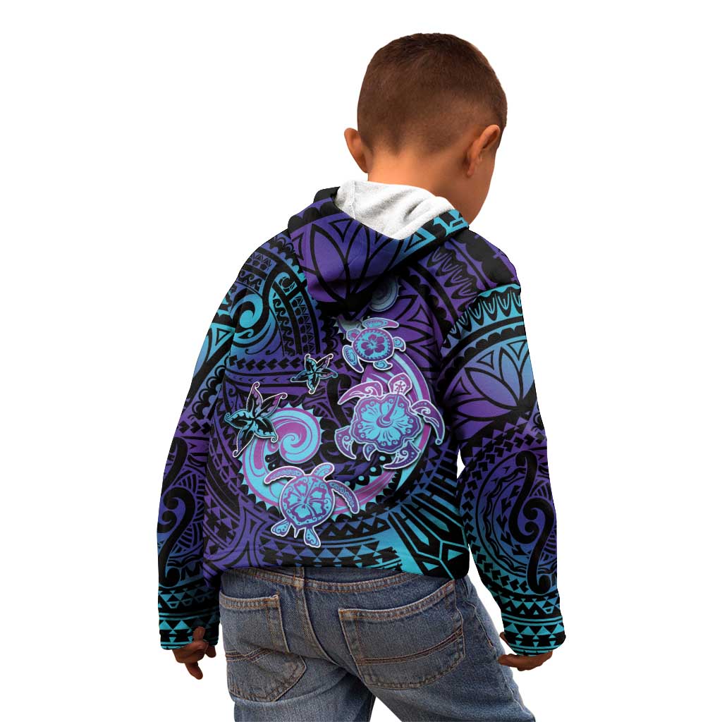 Hawaii Makahiki Turtle Kid Hoodie Spiral Polynesian Tattoo