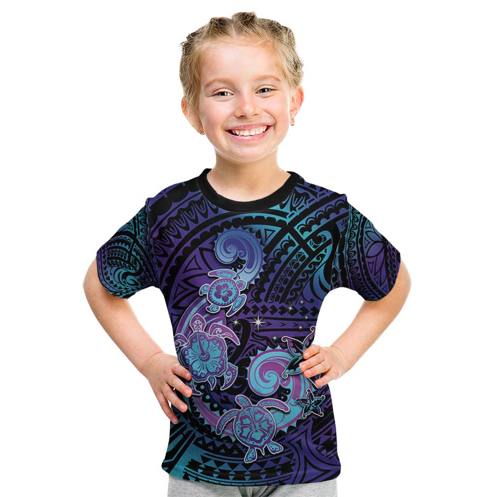 Hawaii Makahiki Turtle Kid T Shirt Spiral Polynesian Tattoo