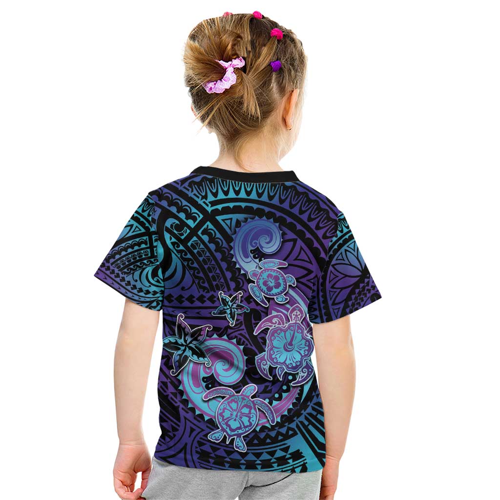 Hawaii Makahiki Turtle Kid T Shirt Spiral Polynesian Tattoo