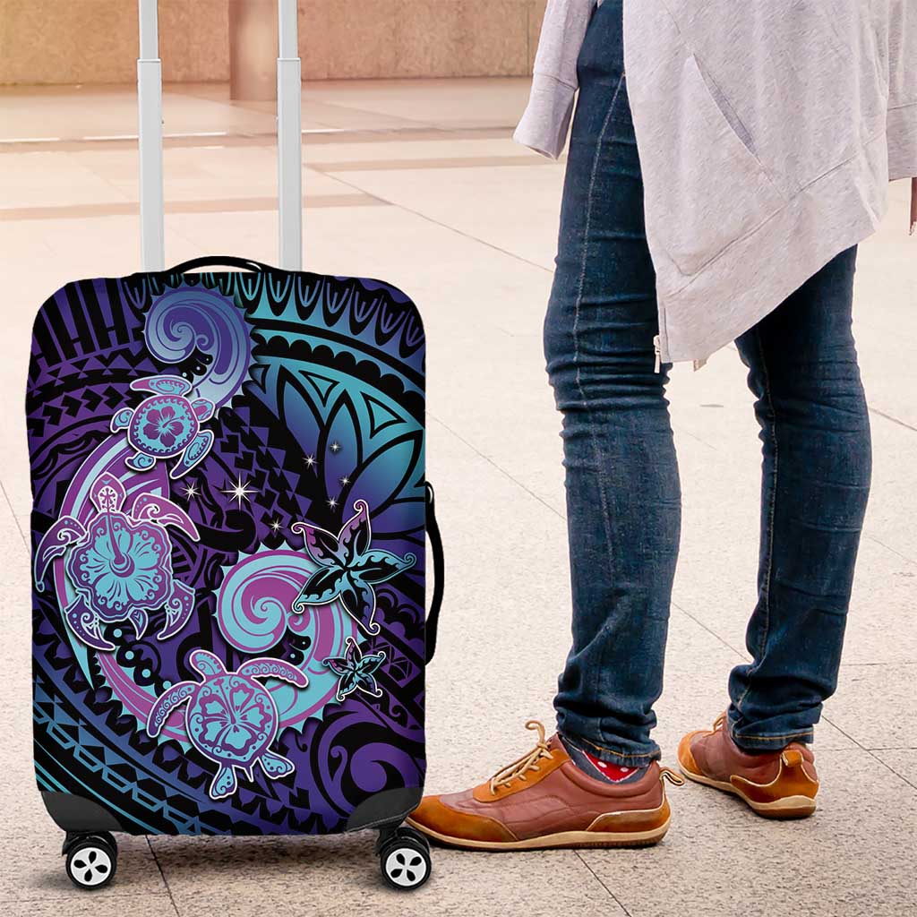 Hawaii Makahiki Turtle Luggage Cover Spiral Polynesian Tattoo